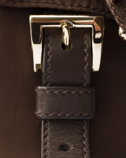 Prada Brown Explore Small Re-Nylon And Leather Shoulder Bag, Sienna