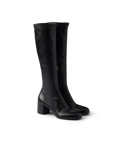 Botas De Napa Elástica, Mujer, Talla Prada de color Black