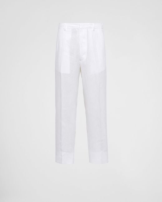 Prada White Linen Pants for men