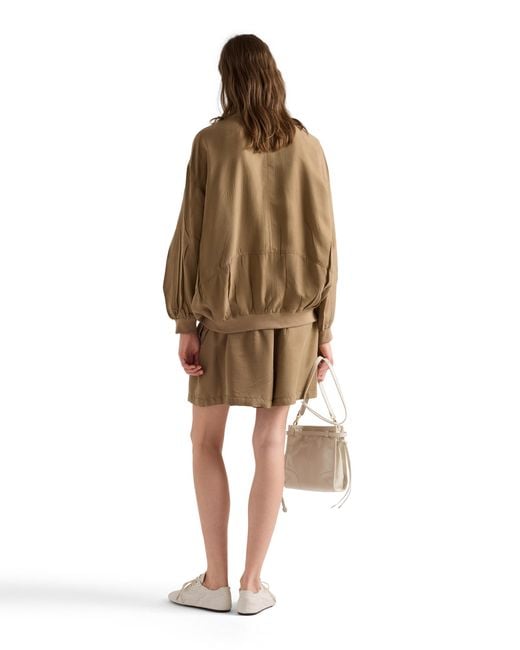 Prada Natural Old Silk Bomber Jacket