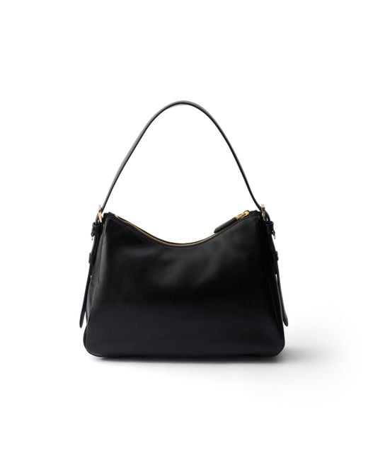 Prada Black Aimée Medium Leather Shoulder Bag