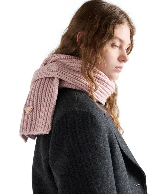 Prada Pink Wool Scarf