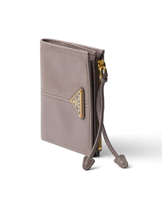 Prada Gray Small Leather Wallet