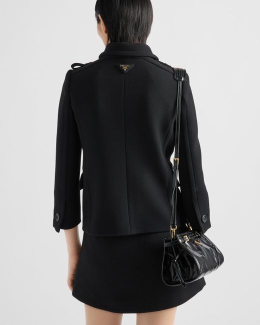 Prada Black Double-Breasted Natté Jacket