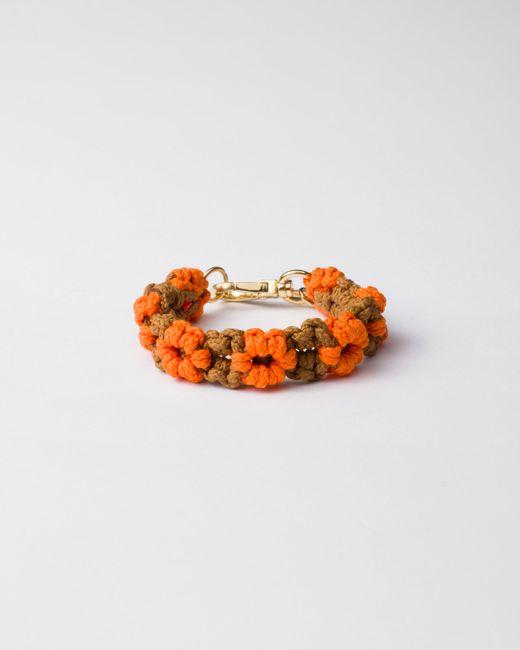 Bracelet En Corde Tressée Prada en coloris Orange