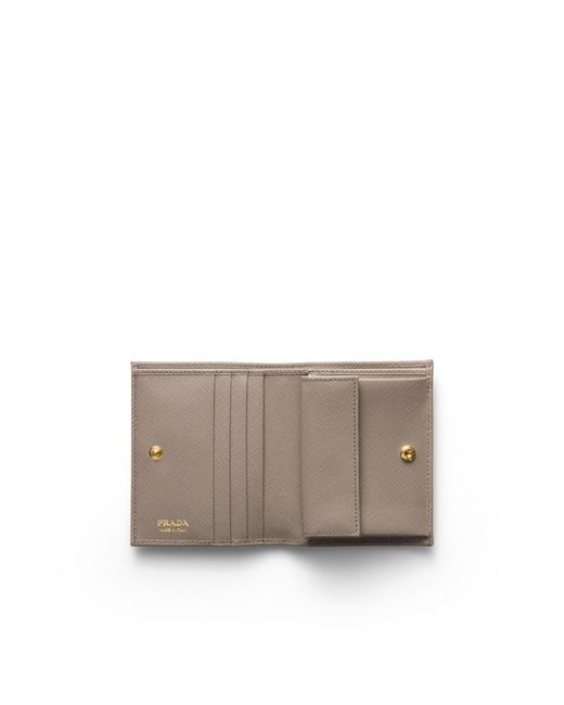 Prada White Small Saffiano Leather Wallet