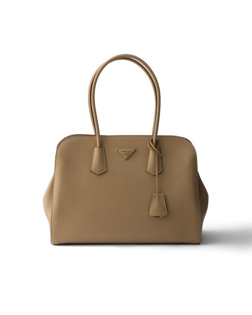 Prada Natural Large Leather Tote Bag
