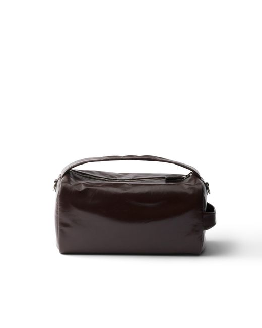 Prada Brown Leather Shoulder Bag for men