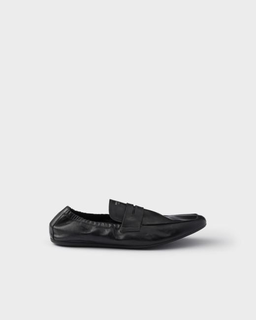 Mocassins En Cuir Effet Vieilli Shuffle Prada pour homme en coloris White