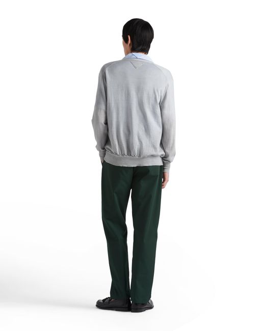 Prada Green Poplin Pants for men