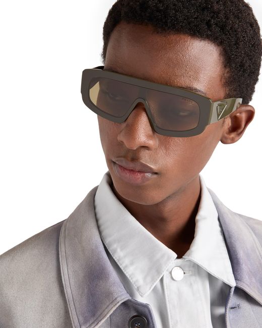Prada Multicolor Sunglasses With Triangle Logo for men