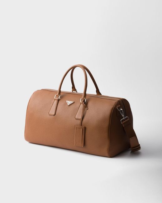 Prada Brown Leather Duffel Bag