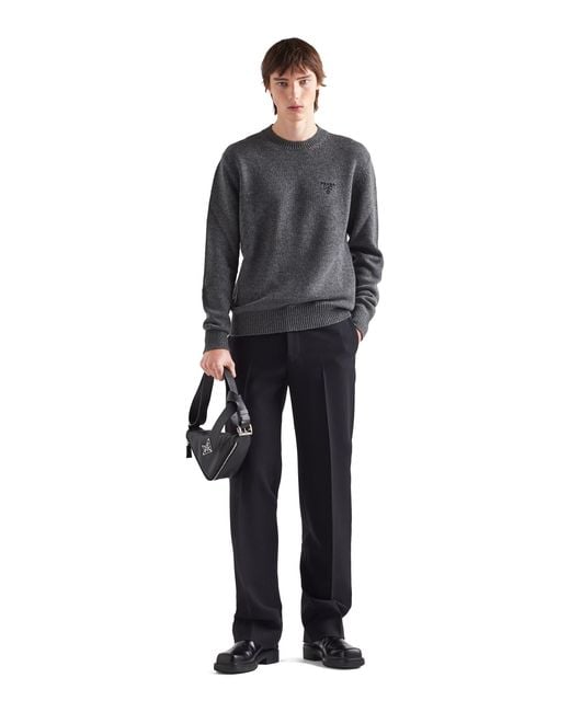 Prada Gray Cashmere Sweater for men