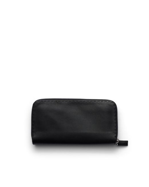 Prada Black Antiqued Leather Wallet for men