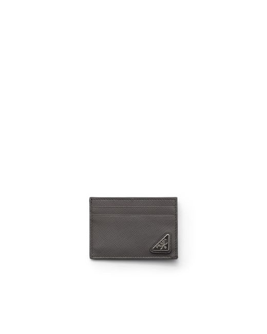 Prada White Saffiano Leather Card Holder for men