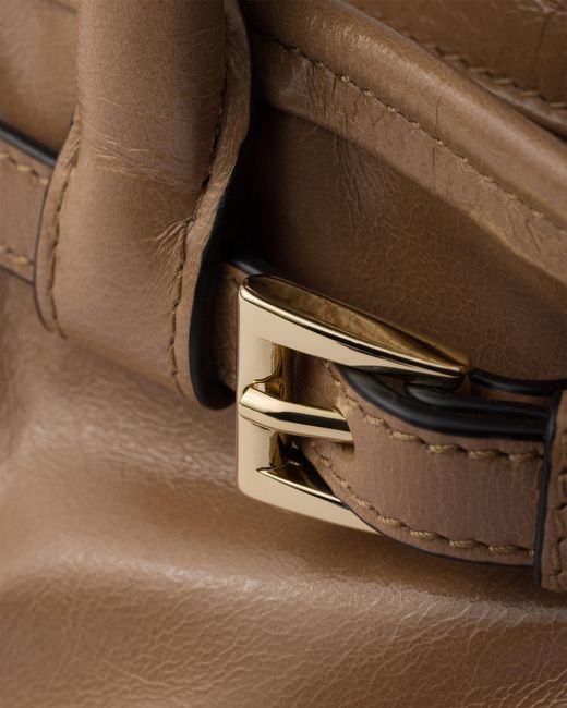 Prada Brown Bonnie Leather Mini Handbag