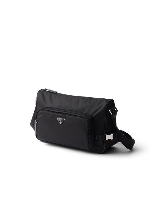 Prada Black Large Re-Nylon And Saffiano Leather Shoulder Bag for men
