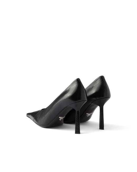 Prada Black Ayers Leather Pointy Toe Pumps