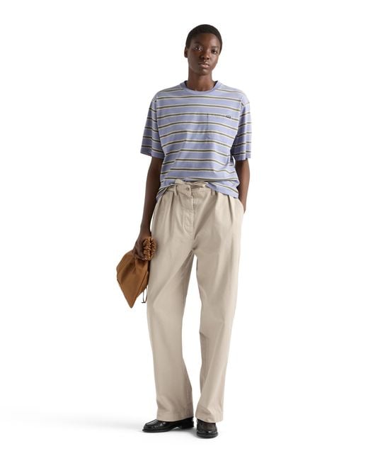 Prada White Old Gabardine Pants, Sand