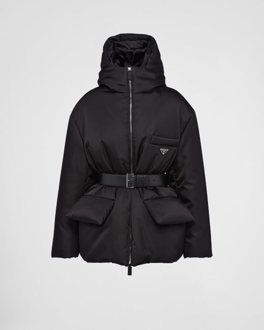 Prada Black Re-nylon Hooded Down Jacket