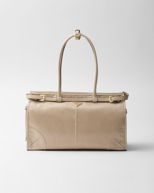 Prada Natural Large Leather Handbag