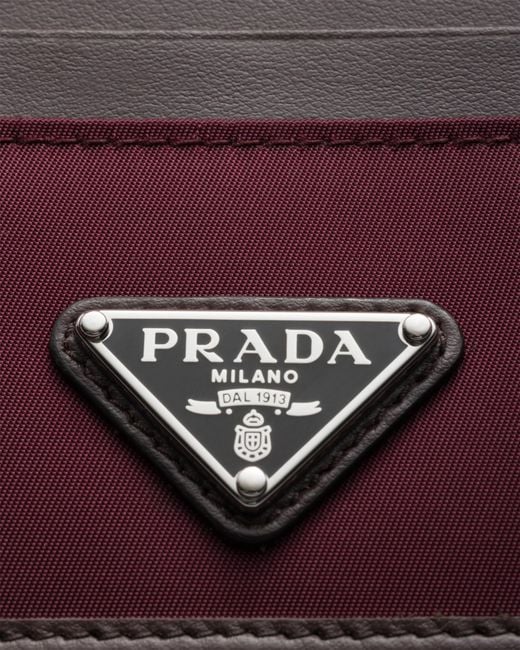 Prada White Speedrock Re-Nylon And Leather Card Holder for men