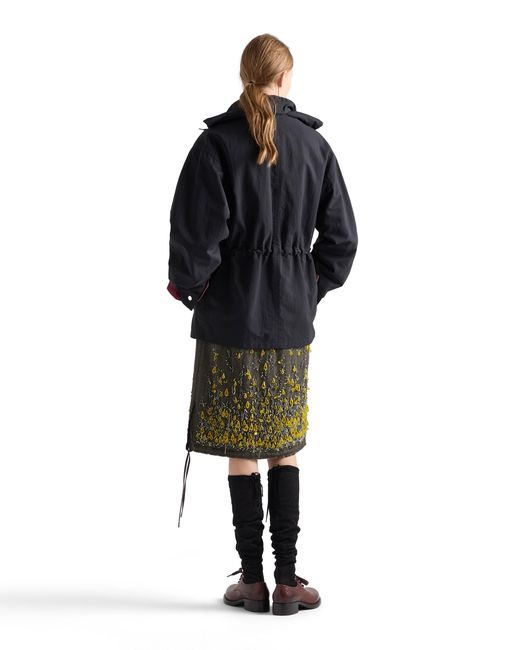 Prada Black Technical Fabric Parka