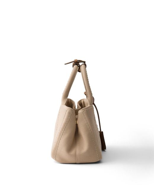 Borsa Jardinière Mini di Prada in White