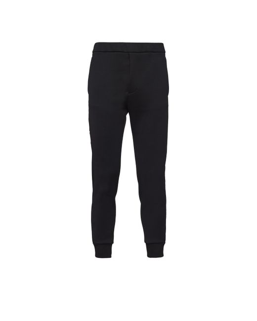 Pantaloni In Felpa Con Dettagli In Nylon di Prada in Black da Uomo