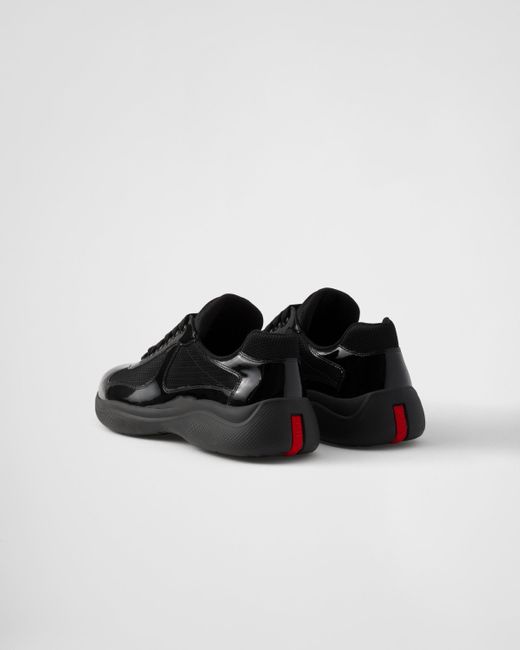 Prada leather and technical fabric sneakers sales