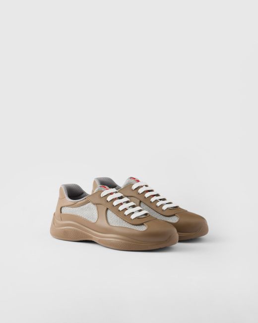 Prada White America's Cup Soft Rubber And Bike Fabric Sneakers for men
