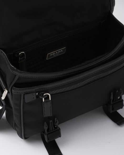 Prada Black Re-Nylon And Saffiano Leather Shoulder Bag for men