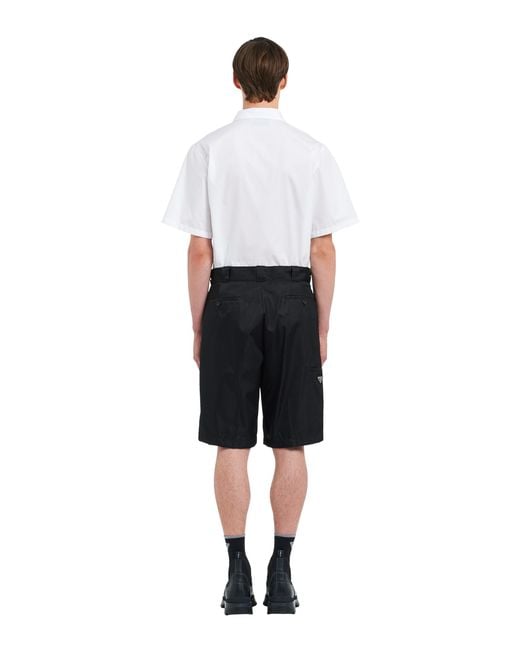 Prada White Re-nylon Bermudas for men