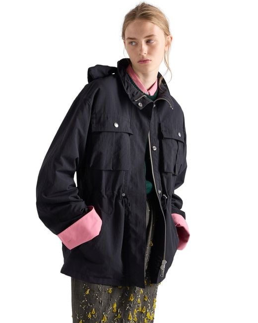 Prada Black Technical Fabric Parka