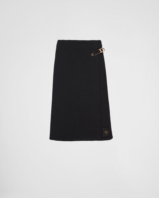 Prada Black Twill Midi-skirt