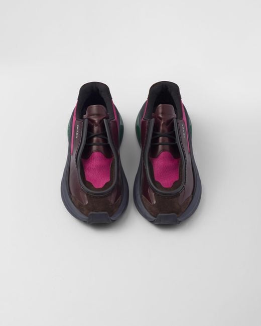 Sneakers Systeme In Pelle Spazzolata di Prada in Multicolor da Uomo