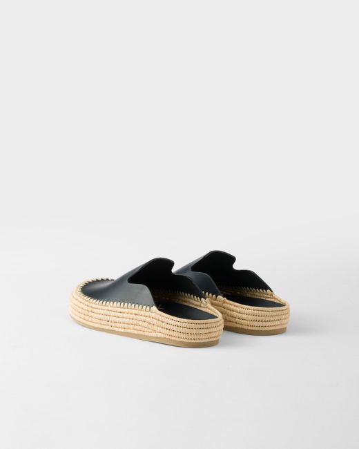 Mules En Cuir Prada pour homme en coloris Blue