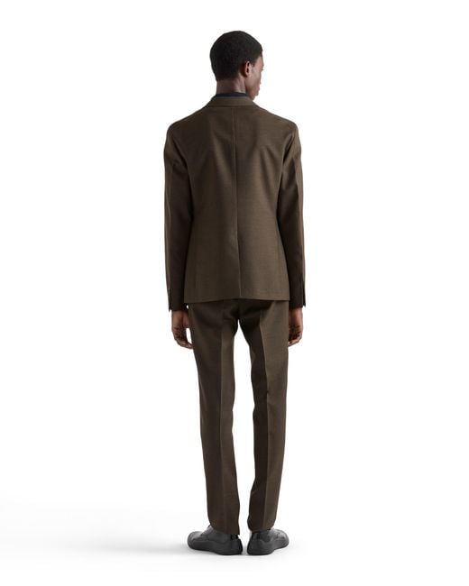 Prada Green Single-Breasted Wool Suit, Selva for men