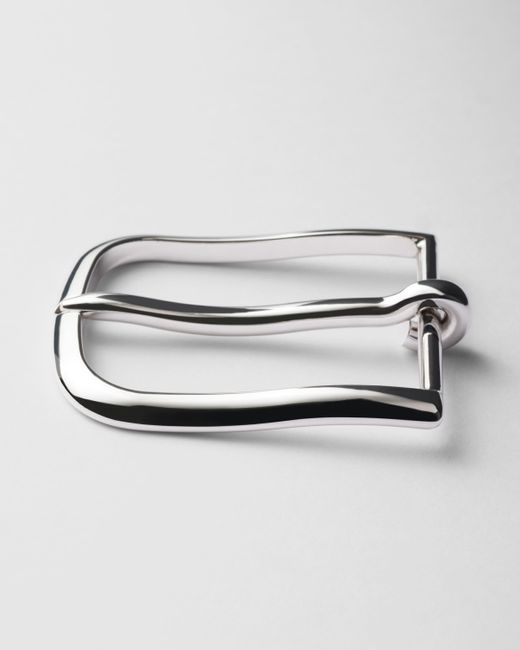 Prada Metallic Metal Belt Buckle for men