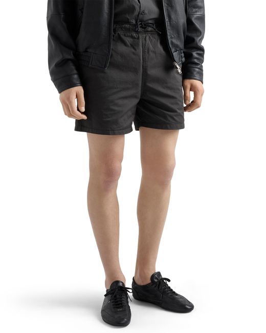Prada Black Twill Swim Trunks, Asphalt for men