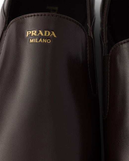 Prada White Leather Loafers for men