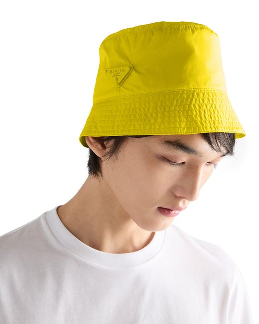Prada Yellow Foldable Re-Nylon Bucket Hat