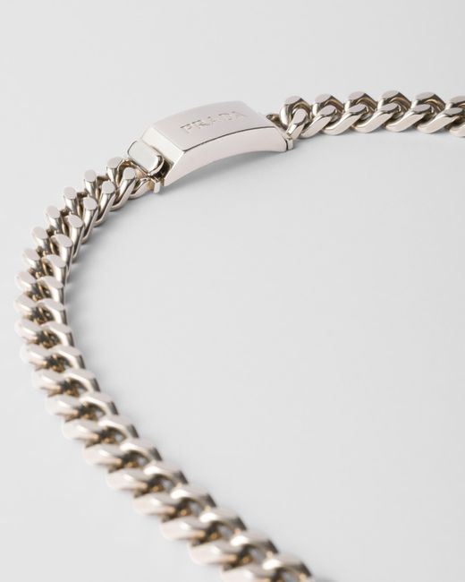 Collana A Catena di Prada in Metallic da Uomo