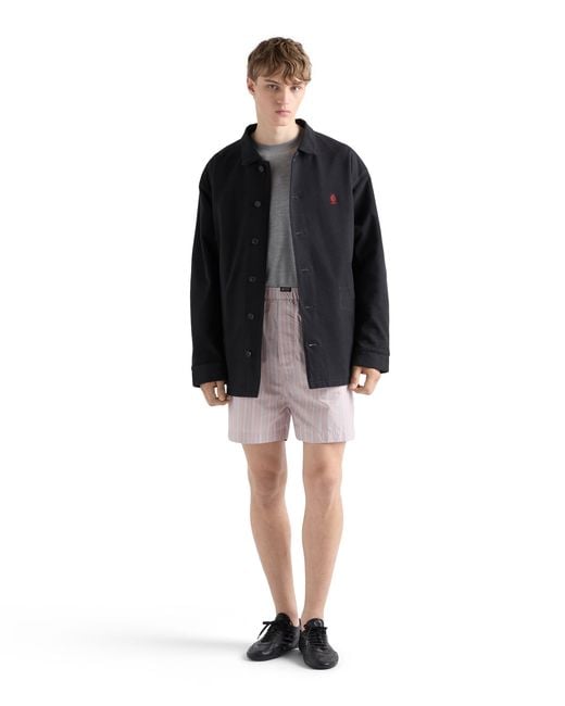 Prada Gray Short-Sleeved Silk Sweater for men