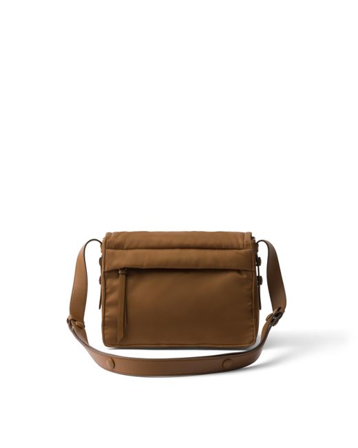Prada Brown Traveller Small Padded Re-Nylon Shoulder Bag