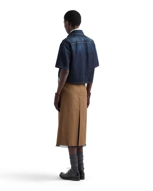 Prada Blue Short-Sleeved Denim Shirt