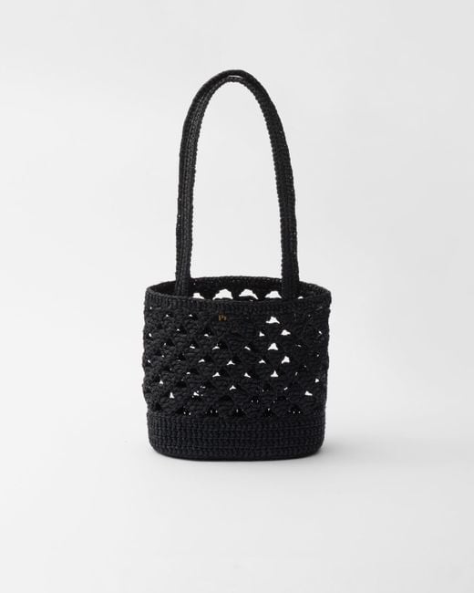 Prada Black Crochet Tote Bag