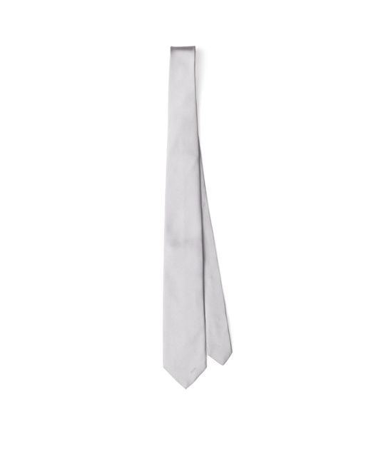Prada White Satin Tie for men