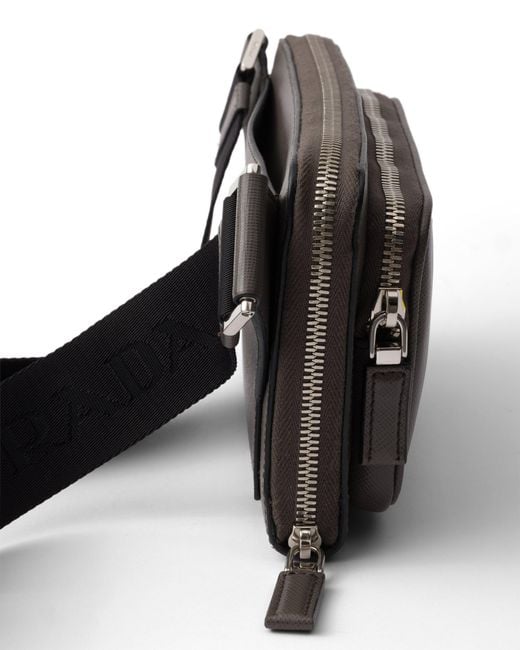 Prada Black Saffiano Leather Belt Bag for men