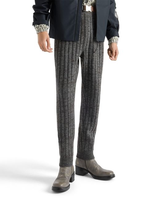 Prada Gray Wool And Cashmere Pants for men